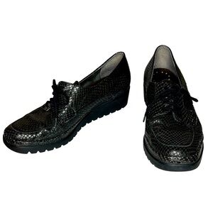 Mephisto Black Lug Sole Platform Loafer